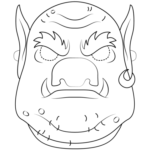 Troll mask coloring book
